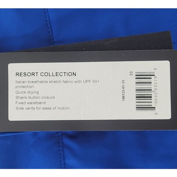 Rhone Resort Collection Blue Quick Drying‎ Side Vent Flat Front Men's Shorts - Picture 7 of 15